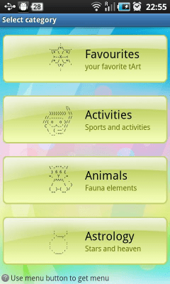 Screenshot of the application Character Keyboard & TextArt - #2