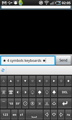 Screenshot of the application Character Keyboard & TextArt - #8