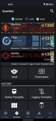 Screenshot of the application Destiny 2 Companion - #5