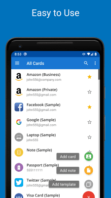 Screenshot of the application SafeInCloud Password Manager - #3