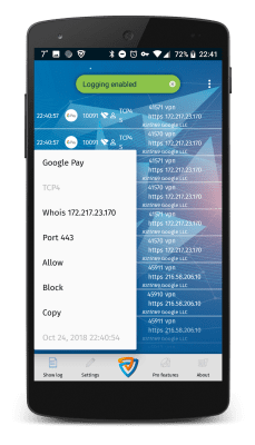 Screenshot of the application Protect Net: Firewall for Android without root - #4