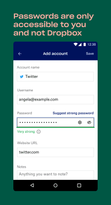 Screenshot of the application Dropbox Passwords - #6