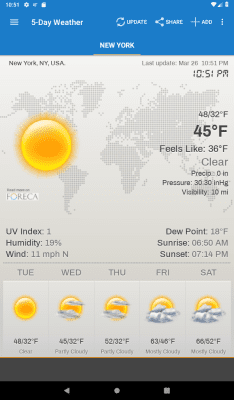Screenshot of the application Weather & Clock Widget - #9