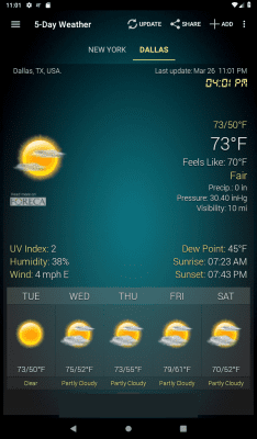 Screenshot of the application Weather & Clock Widget - #10