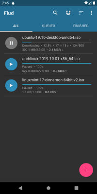 Screenshot of the application Flud - Torrent Client - #2
