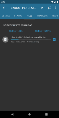 Screenshot of the application Flud - Torrent Client - #6
