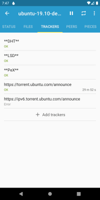 Screenshot of the application Flud - Torrent Client - #7