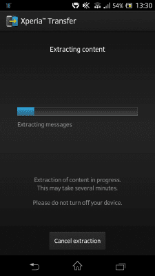 Screenshot of the application Xperia Transfer - #2