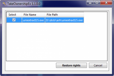 Screenshot of the application TakeOwnershipEx - #2