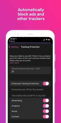 Screenshot of the application Firefox Focus - #3