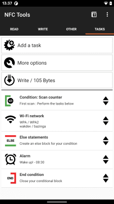 Screenshot of the application NFC Tools - #7
