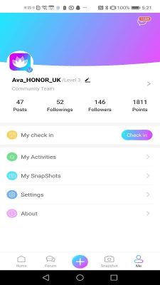 Screenshot of the application HONOR Club - #4