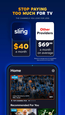 Screenshot of the application Sling TV - #7