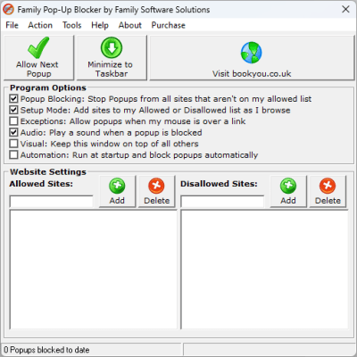 Screenshot of the application Family PopUP Blocker - #1