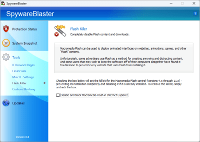 Screenshot of the application SpywareBlaster - #4