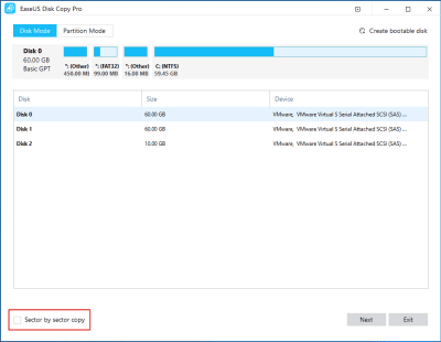 Screenshot of the application EaseUS Disk Copy Home - #2