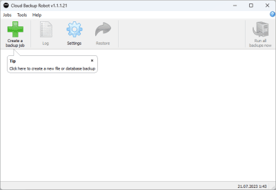 Screenshot of the application Cloud Backup Robot - #5