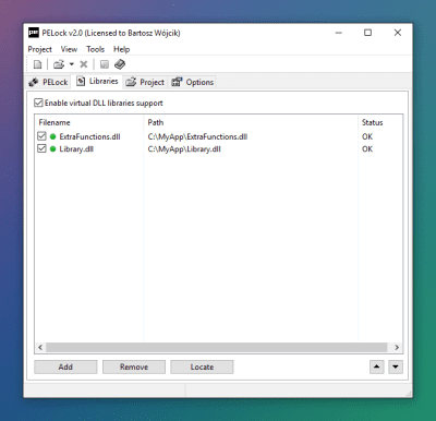 Screenshot of the application PELock - #3