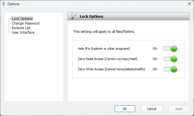Screenshot of the application Protected Folder - #2