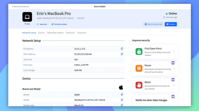 Screenshot of the application Fing - #2