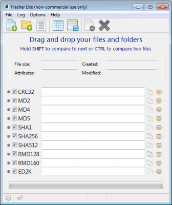 Screenshot of the application Den4B Hasher - #2