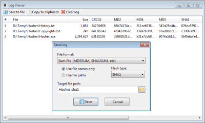 Screenshot of the application Den4B Hasher - #3