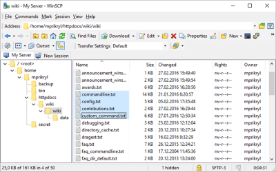 Screenshot of the application WinSCP - #2