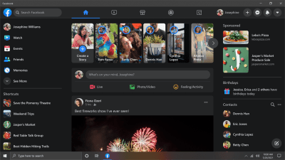 Screenshot of the application Facebook - #2