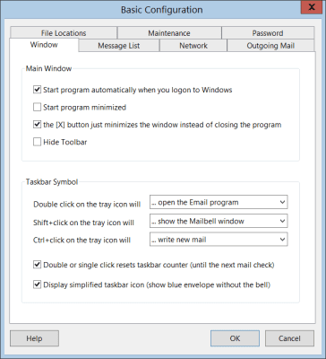 Screenshot of the application MailBell - #9