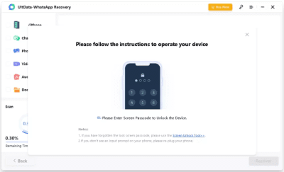 Screenshot of the application Tenorshare UltData WhatsApp Recovery - #2