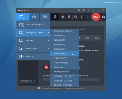 Screenshot of the application Bandicam - #2