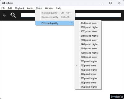 Screenshot of the application mTube - #2