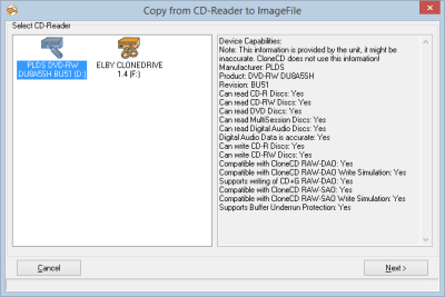 Screenshot of the application CloneCD - #2
