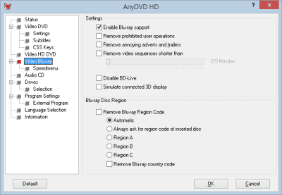 Screenshot of the application AnyDVD HD - #9