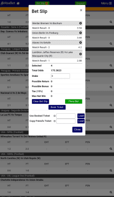 Screenshot of the application Ababet - #3