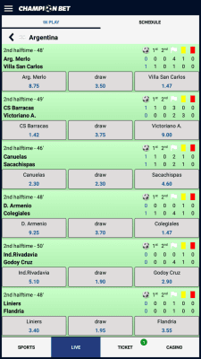 Screenshot of the application Champion Bet - #4