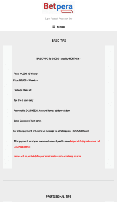 Screenshot of the application Betpera - #3