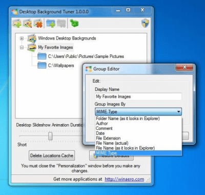 Screenshot of the application Desktop Background Tuner - #1