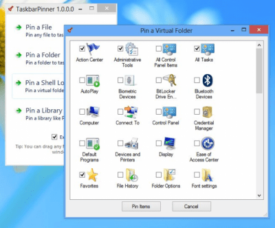 Screenshot of the application Taskbar Pinner - #2