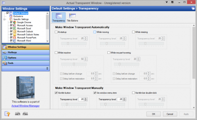 Screenshot of the application Actual Transparent Window - #1