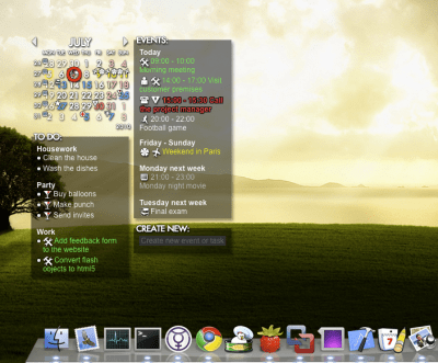 Screenshot of the application Rainlendar - #4
