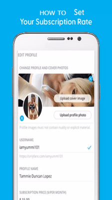 Screenshot of the application Only Fans - #3