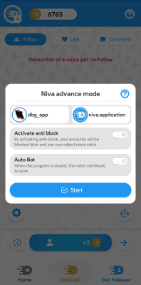 Screenshot of the application Niva Followers - #9
