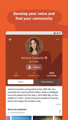 Screenshot of the application Wattpad - #6