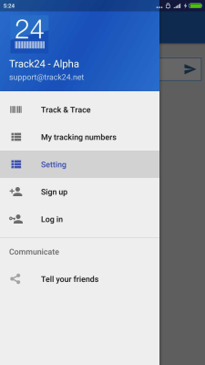 Screenshot of the application Track24 - #4