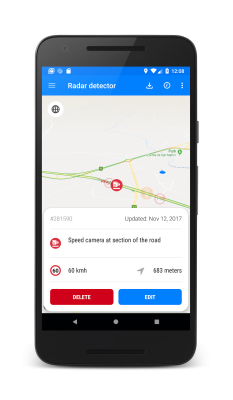 Screenshot of the application Speed Camera Detector - #3