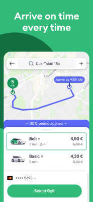 Screenshot of the application Bolt: Book a ride - #3