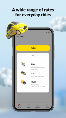 Screenshot of the application maxim - cab ordering, food and meal delivery - #3
