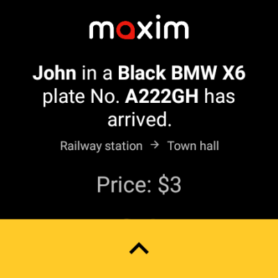 Screenshot of the application maxim - cab ordering, food and meal delivery - #10