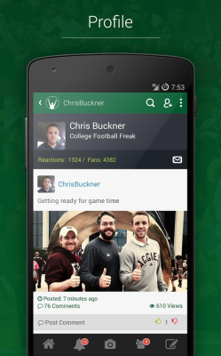 Screenshot of the application FanReact - #5